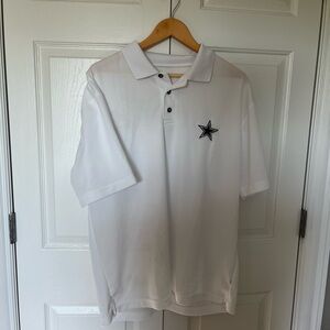 Authentic Apparel. Cowboys white polo. Large.